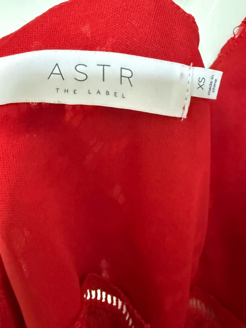 ASTR Red Lace V-Neck Spaghetti Strap Dress - XS - Picture 8 of 8